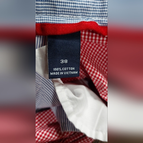 DANIEL CREMIEUX Newport Men's 100% COTTON SHORTS Red Checkered Preppy Pant Sz 38 - Picture 7 of 11